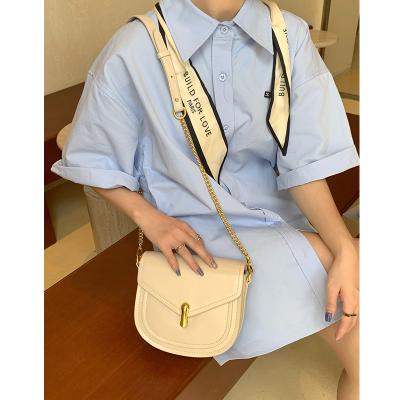 China New Arrival Fashion Saddle Bag Solid Genuine Leather Shoulder Bag Women Cross - Body Bag for sale