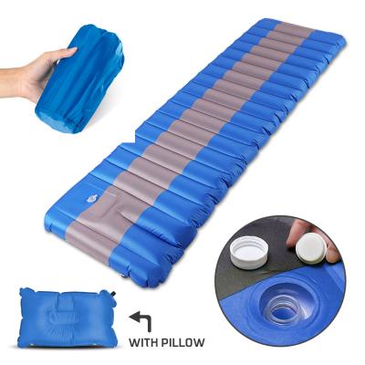 China Waterproof Green Color Wholesale Portable Camping Inflatable Double Mattress Sleep Pad for sale