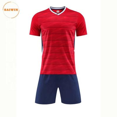 China Sets quick response custom football jersey soccer uniform red white/black team canada soccer jersey soccer wear gold for sale