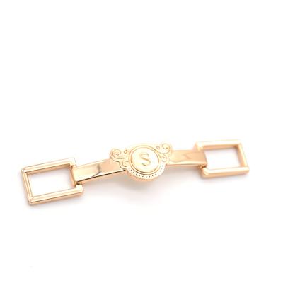 China Bag Fashion Custom Engraved Metal S Letter Gold Logo Shoe Buckle For Shoe for sale