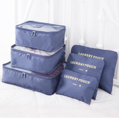 China 2021 waterproof 6-piece travel bag Oxford cloth storage bag underwear, bra, shoe storage finished six-piece set bags for sale