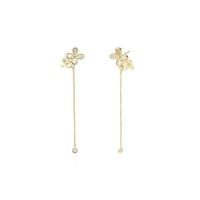 China FASHIONABLE Szesangsang gilt Shell Tassel copper earrings fashion European-n style simple high feeling minority for sale