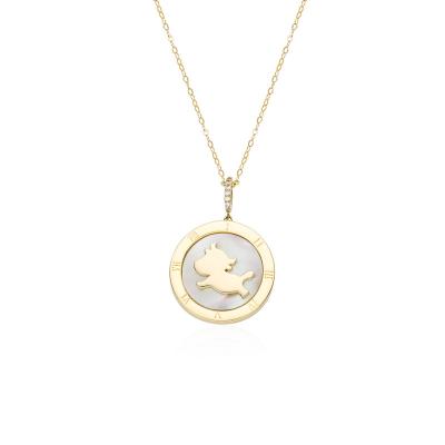 China TRENDY Style Gold Plated Fashion INS Simple Copper Shell Cattle Necklace Classic Szesangsang Necklace for sale