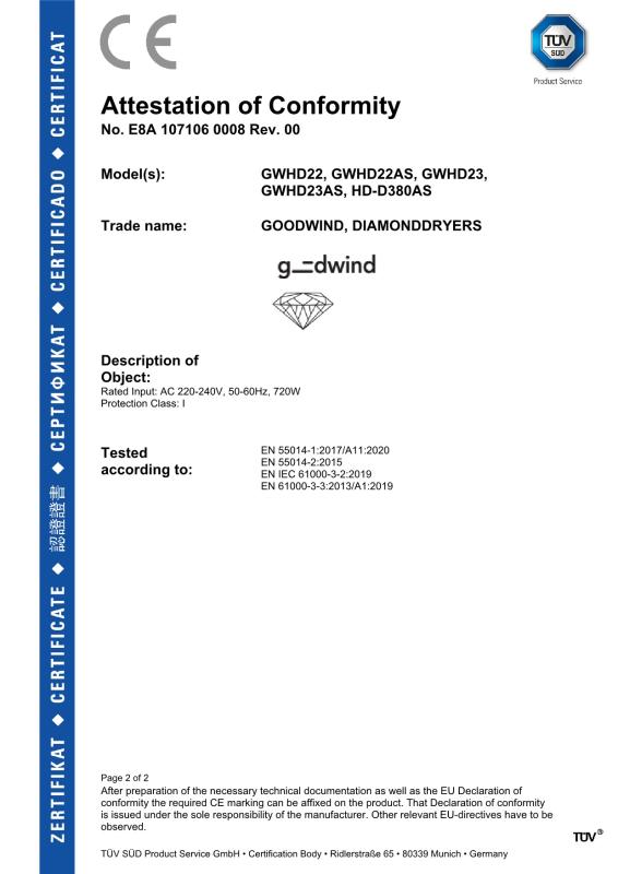 CE - Shenzhen Goodwind Technology Development Co., Ltd.