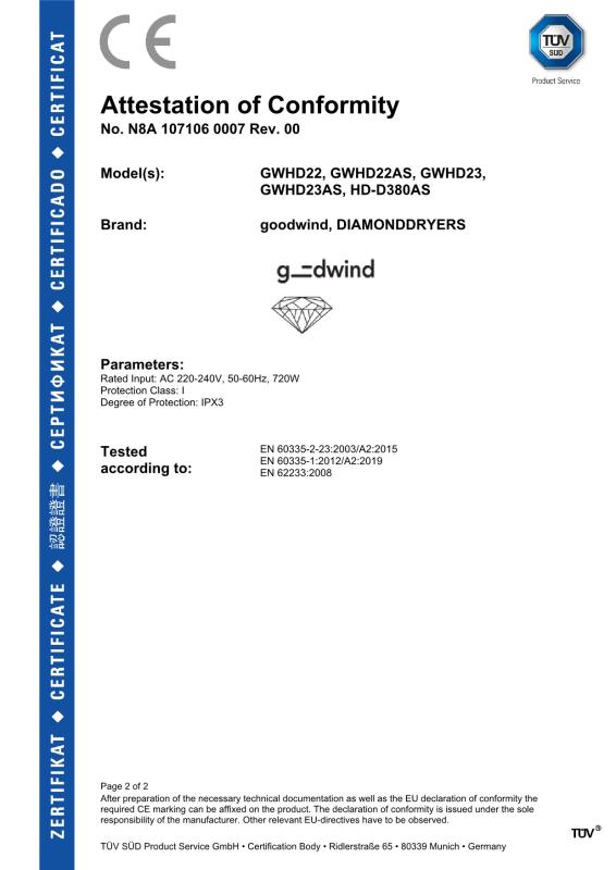 CE - Shenzhen Goodwind Technology Development Co., Ltd.