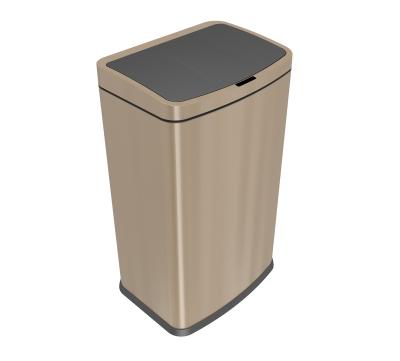 China Sustainable 15L Household kitchen stainless steel garbage bin smart trash bin rectangular dustbin for sale