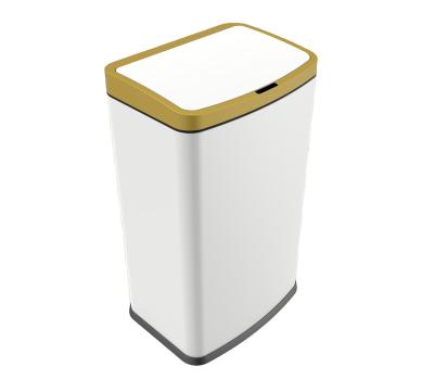 China Sustainable 30L stainless steel electric automatic open smart infrared sensor large dust bin rectangular trash bin for sale