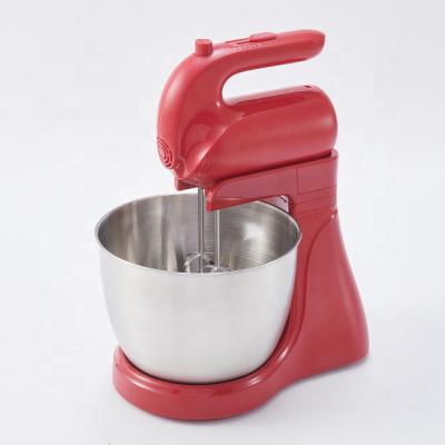 China Electric Beater Ejector Button 5 Speed 150W Dough Hook Hand Mixer Cake with Stainless Beaters Roll Multifunctional Food Mixer with Bowl Stand Mixer for sale