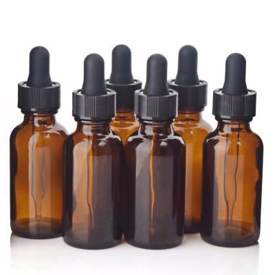 Chine Bouteilles en verre faites sur commande d'épaule ronde non-toxique avec le compte-gouttes noir en plastique pour le sérum à vendre
