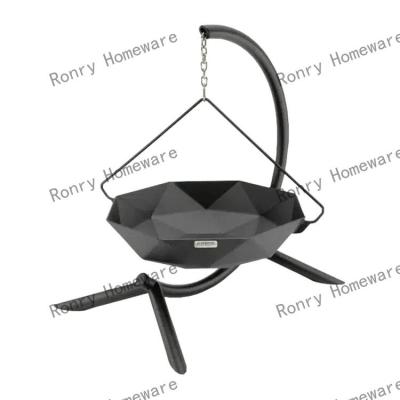 China Stocked outdoor iron make wood burning portable fire pit for camping portable camp stove Party BBQ hibachi brazier for sale