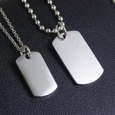 China Pendant for collar COUPLE MARK STAINLESS STEEL DOG TAG WHITE PENDANT TITANIUM STEEL MILITARY TAG for sale