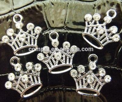 China ALLOY Compet Metal Jewelry Rhinestone Crown Charm Pendant For Wholesale for sale