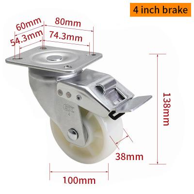 중국 EDL 중량 4인치 캐스터 TPA 플레이트 튼튼, 회전 및 브레이크 유형 250kg 664P-26 판매용