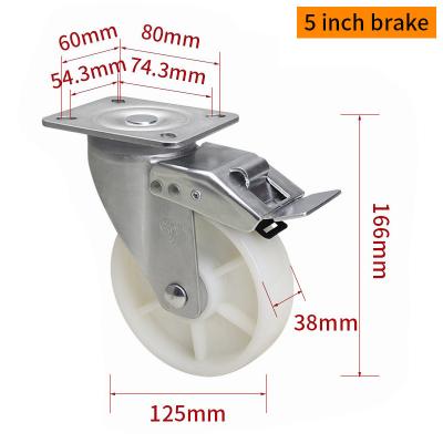 중국 EDL 중량 5인치 캐스터 TPA 플레이트 튼튼, 회전 및 브레이크 타입 250kg 665P-26 판매용