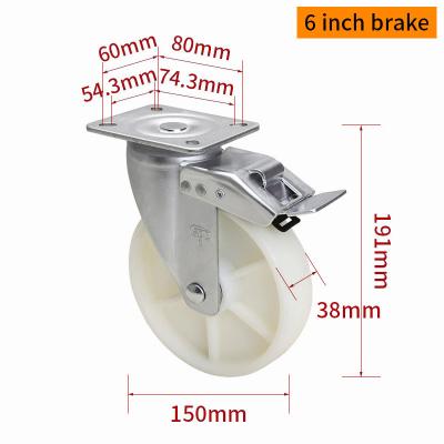 Cina EDL Medium Duty 6inch Caster TPA Plate per rigido, girevole e freno Tipo 250kg 666P-26 in vendita