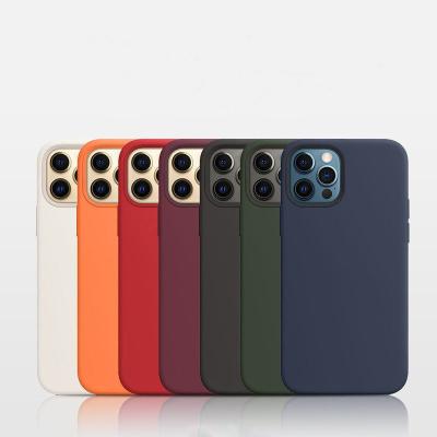 China Shockproof For iphone 12 Case Original Liquid Silicone Logo Box Mobile Phone Bags For Magnetic Cases Back Cover For Magnet Case for sale