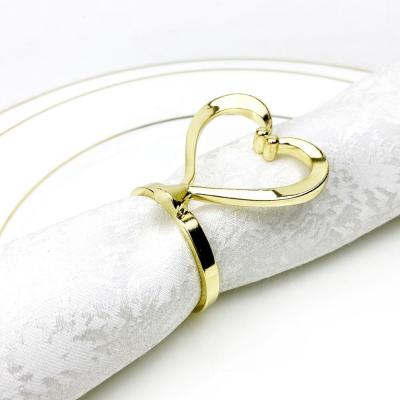 China Metal viable heart shaped napkin rings for wedding and valentine's day for sale