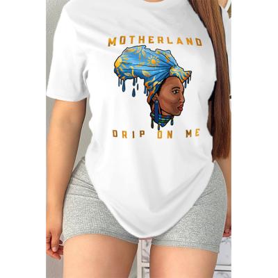 China Z59028 Summer Fashion Breathable Women Print Top Ladies Casual Print Plus Size Graphics T-Shirts for sale