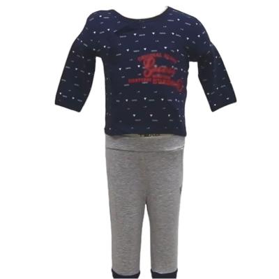 China Latest Design Autumn Winter Baby Antibacterial Sleep Wear Two Piece Suit Printed Cotton Long Sleeve Baby Pajamas Set for sale