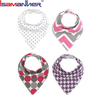 China Custom 4pcs Antibacterial Set Baby Feeding 100% Cotton Fancy Bandana Baby Drool Bibs for sale