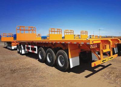 China 2/3/4 Axles 40/60/80t 20/40/45FT Flat Bed Flatbed Trailers Drawbar Heavy Duty Container Transport Semi Trailer for sale
