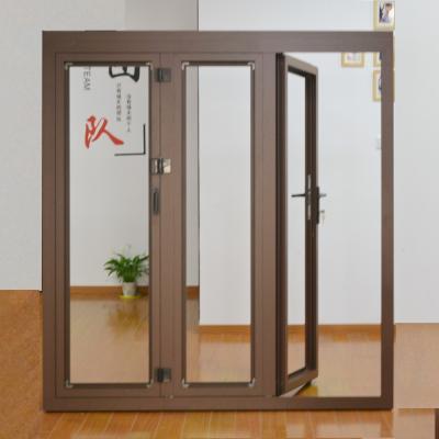 China Weatherstripping Aluminium Door Folding Sound Insulation Aluminum Glass Bifold Doors for sale