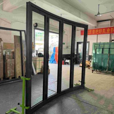 China curved thermal break aluminum folding door good sealing for sale