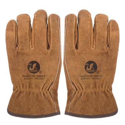 China Simple Customized Warm Winter Training Gloves Scare Safety Running Split Leather Glove for sale