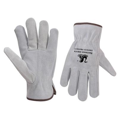 China Hot Selling Fire Proof Cow Split Leather Men Training Glove Welding Heavy Duty Work Safety Hand Gloves for sale