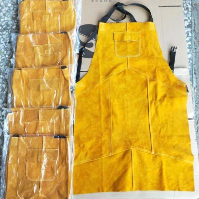 China Anti-heat AB Grade Yellow Welding Apron for sale