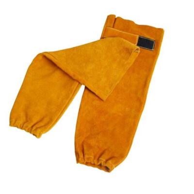 China Fire Proof Leather Weld Sleeves Work Arm Protection Guard Heat Flame Resistant Forearm Sleeves For Gardening for sale