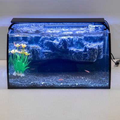 China Colored Led Light Farming Curved Aquarium Fish Tank for sale