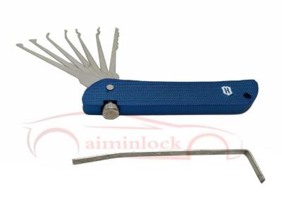 China Conjunto plegable de recogida de cerraduras 7 en 1 Herramientas de cerrajería Haoshi Herramientas de cerrajería plegables (azul) en venta