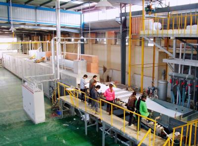 China AGM Battery Separator Rockwool Sandwich Panel Production Line , durable continuous sandwich panel line for sale