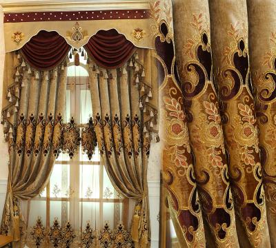 China Blackout New Arrival Luxury Embroidery Blackout European Customized Curtains For The Living Room for sale
