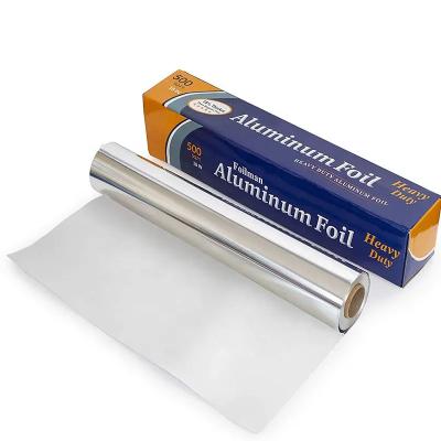 China Household Silver Extra Heavy Duty Aluminum Foil Roll With Band Sawtooth Cutter for sale