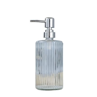 China 500ml Shampoo Hand Soap Bottle Luxury Lotion Glass Cosmetic Luxury Glass Bottle With Pump for sale