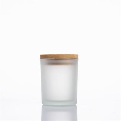 China High Qiality Frosted Glass Homemade Candle Cup Candle Holder Aromatherapy Candle for sale