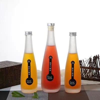 China Custom 330ml 500ml Wine Sized Liquor Glass Ice Wine Bottle Vodka Bottle Fruit Wine Bottle With Cork Top for sale