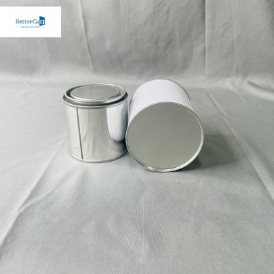 China Envases redondas de pintura vacía de 2,5 litros, latas de hojalata de 500 ml, pintura redonda con revestimiento blanco en venta