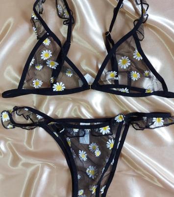 China Customized Luxury JM See Lace Sexy Bra Set Cute Lingerie Silk Set Lingerie For Women for sale