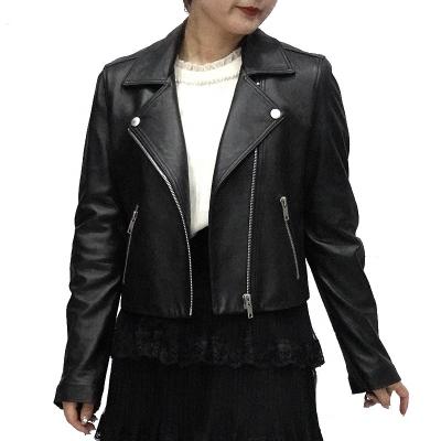China Breathable Mandarin Collar manufacturers custom wholesale luxury Warm women genuine leather jackets for sale