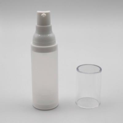 China 15ml 30ml 50ml Luxury Cosmetic Matte White Free Sample PP Cream Plastic Airless Pump Spray Bottle for sale
