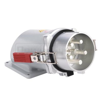 China 5P IP67 415V High Current Plug Sockets PowerSyntax Heavy Duty Wall Mounted Industrial Dock for sale