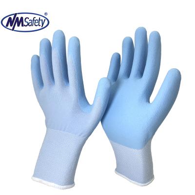 China NMSAFETY 13g Industrial Nylon Liner Coated Micro Foam Nitrile On Palm Anti Oil Work Gloves EN388 2016 4121X for sale