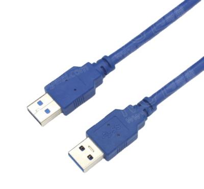 China Mobile Phone 60cm Blue Color USB 3.0 Male To Male Port High Speed Transfer Data Copy Extension Cable For Computer for sale