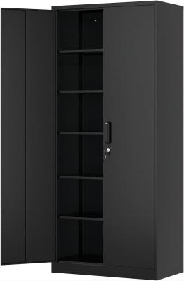 China 80x40x180CM black color functional storage cabinet office furniture cabinet used in office warehouse for sale