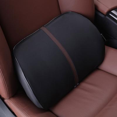 China Comfortable 2022 PU leather Waist Support Car Lumbar Pillow Memory Foam Seat Comfortable Chair Pillow Lumbar Support For Car Office for sale