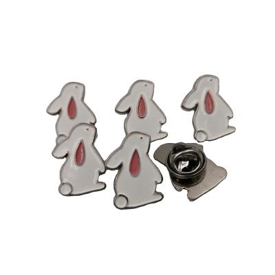 China Wholesale Custom 3D Metal Cute Animal Badge Rabbit Shape Pin Badges for sale