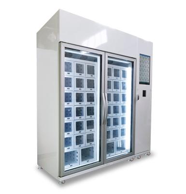 China Máquina expendedora de enfriamiento del armario de la torta de la taza con el sistema elegante del refrigerador R290 y del micrón en venta